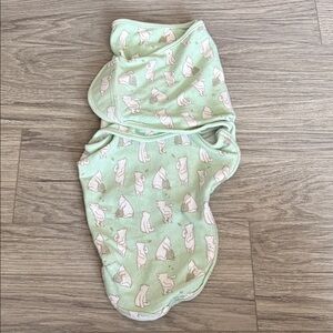 Disney Mint Green Baby Swaddle with Winnie the Pooh Bear Print